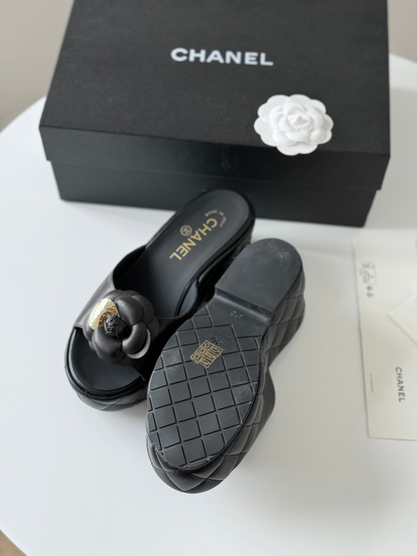 CNL 24SS camellia platform slippers 0724042709