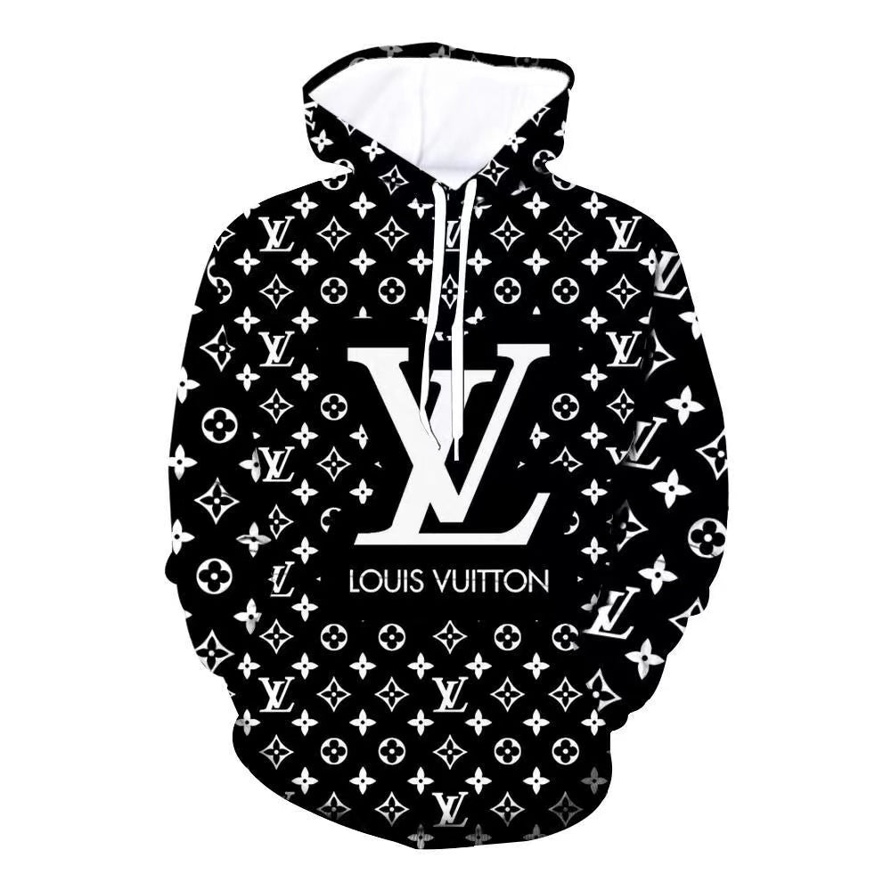V Logo Loose printed hooded