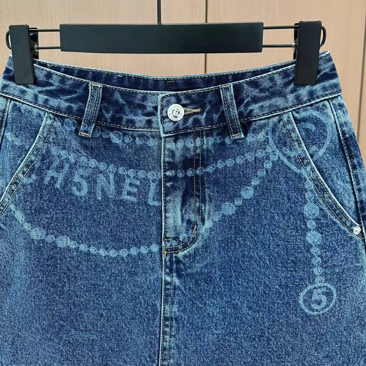 CHA Printed Denim Half Skirt 1025051916