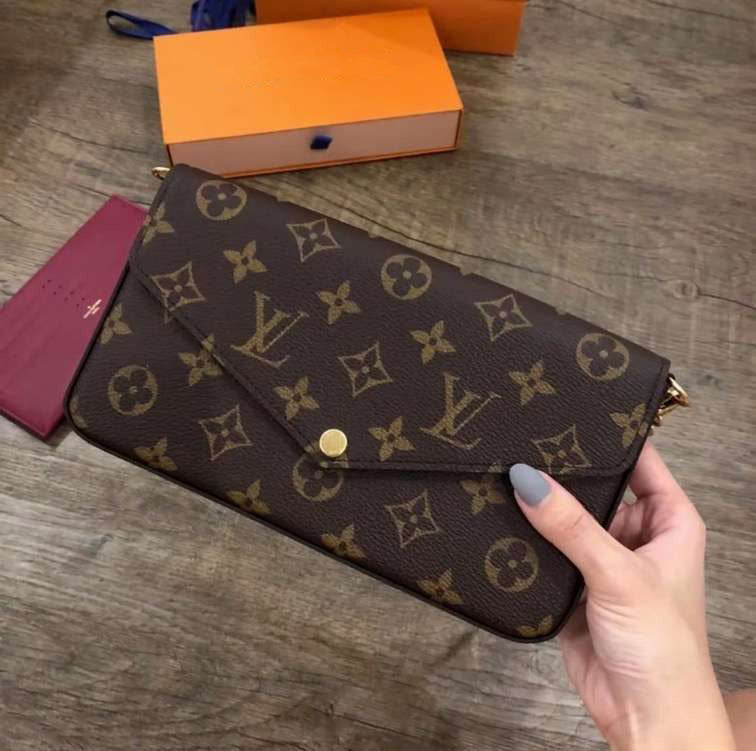 Handmade Leather Handbag Monogram Pochette Metis