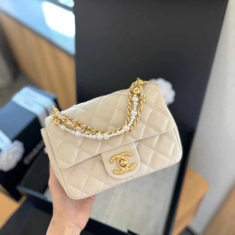 Cute pearl square fat bag 1824032204