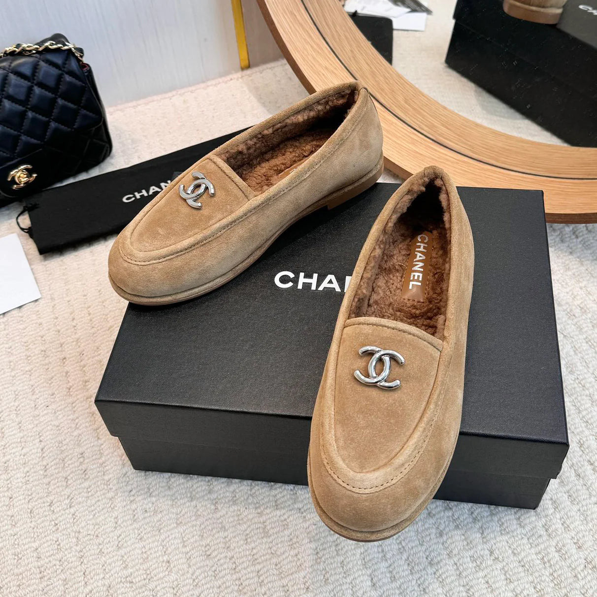 Teddy loafers with lamb wool 1024101502