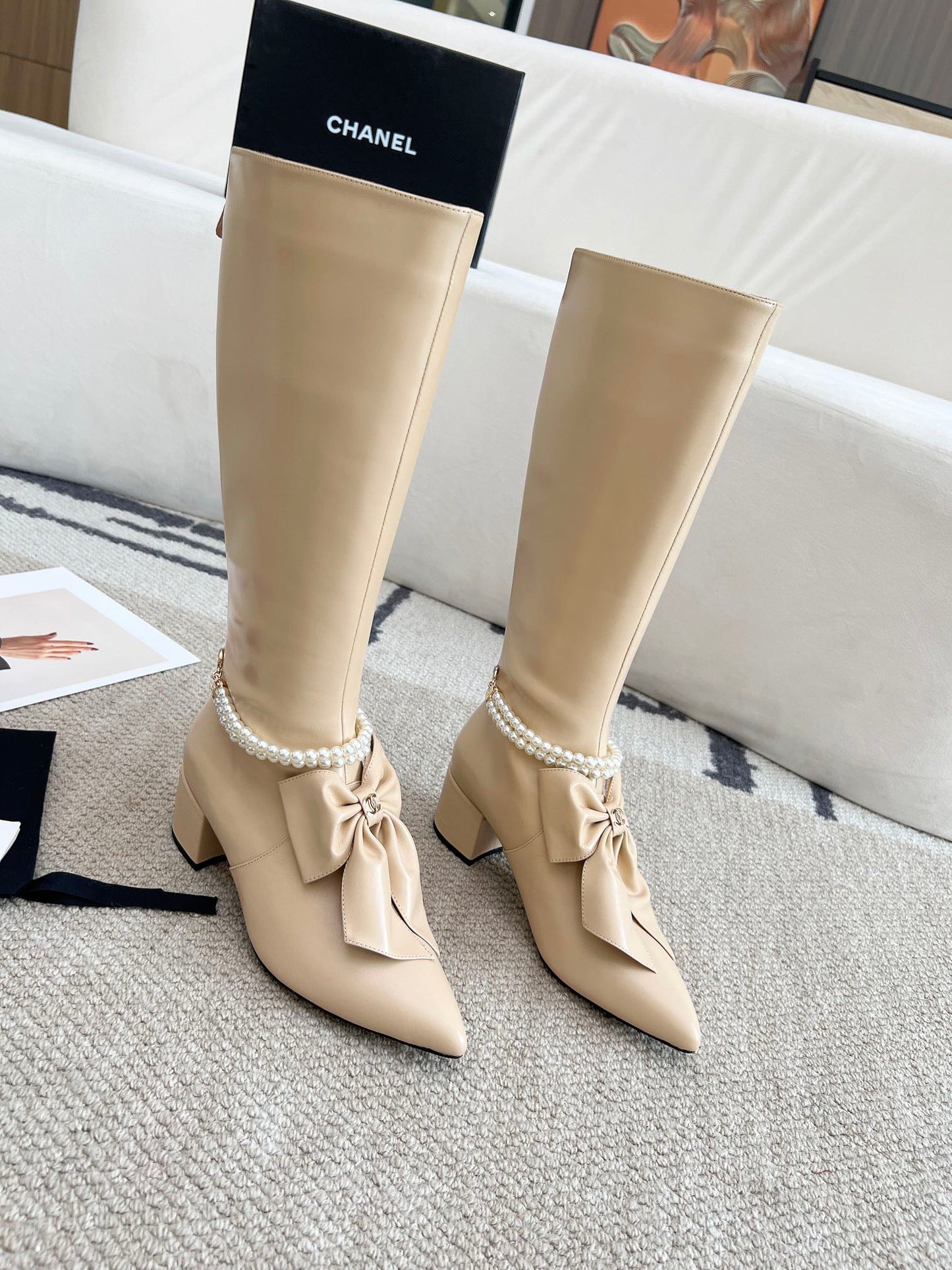 Zipper Pearl Boots 0724090507