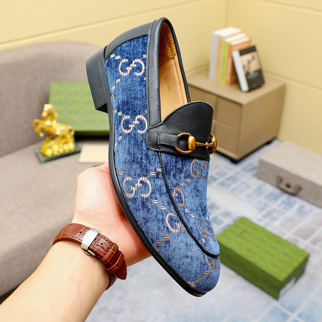 Gentleman Men's Shoes Leather Popular Classic Presbyterian Pattern Loafers G04