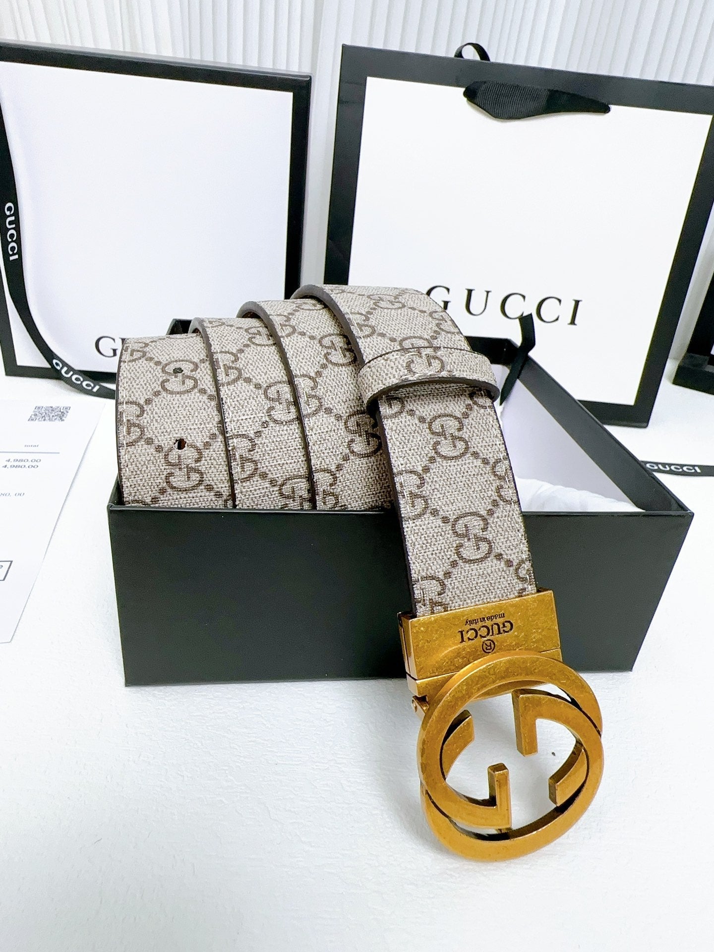 Presbyopic Bronze Double G Belt XC0823101303