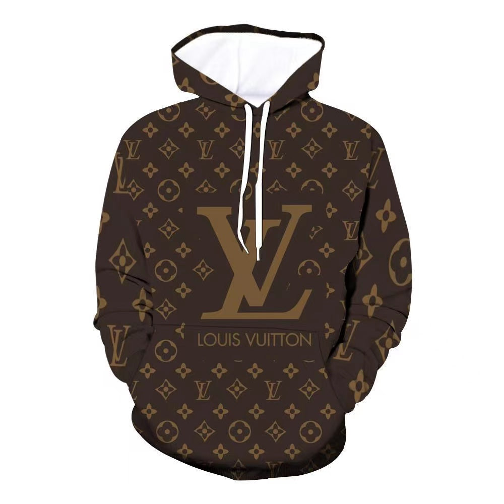 V Logo Loose printed hooded