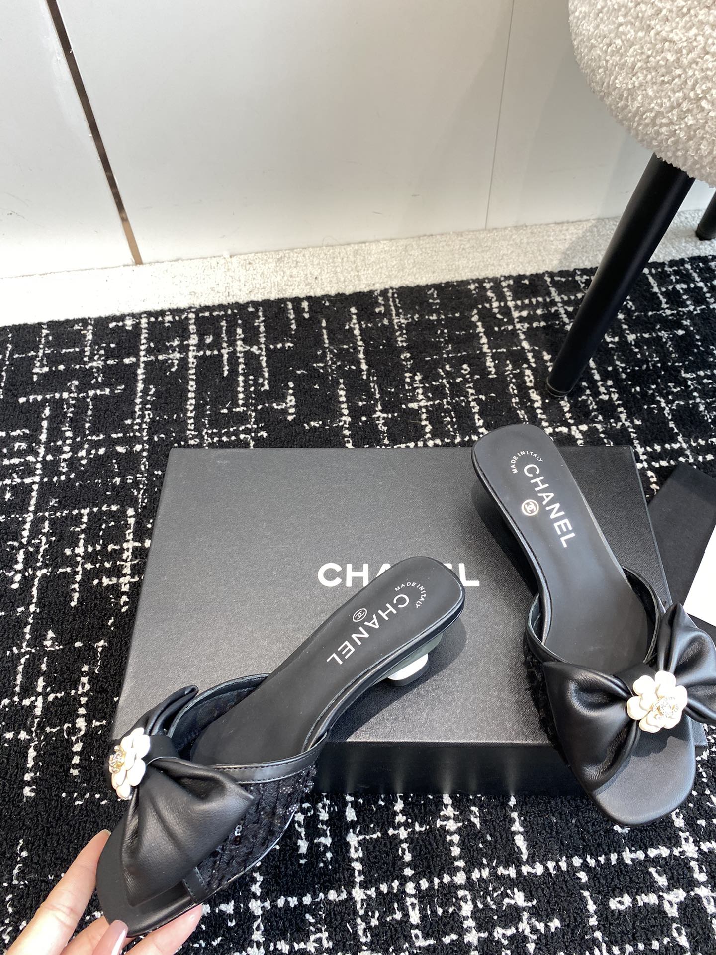 CNL 24SS bow low heel slippers 0724042706