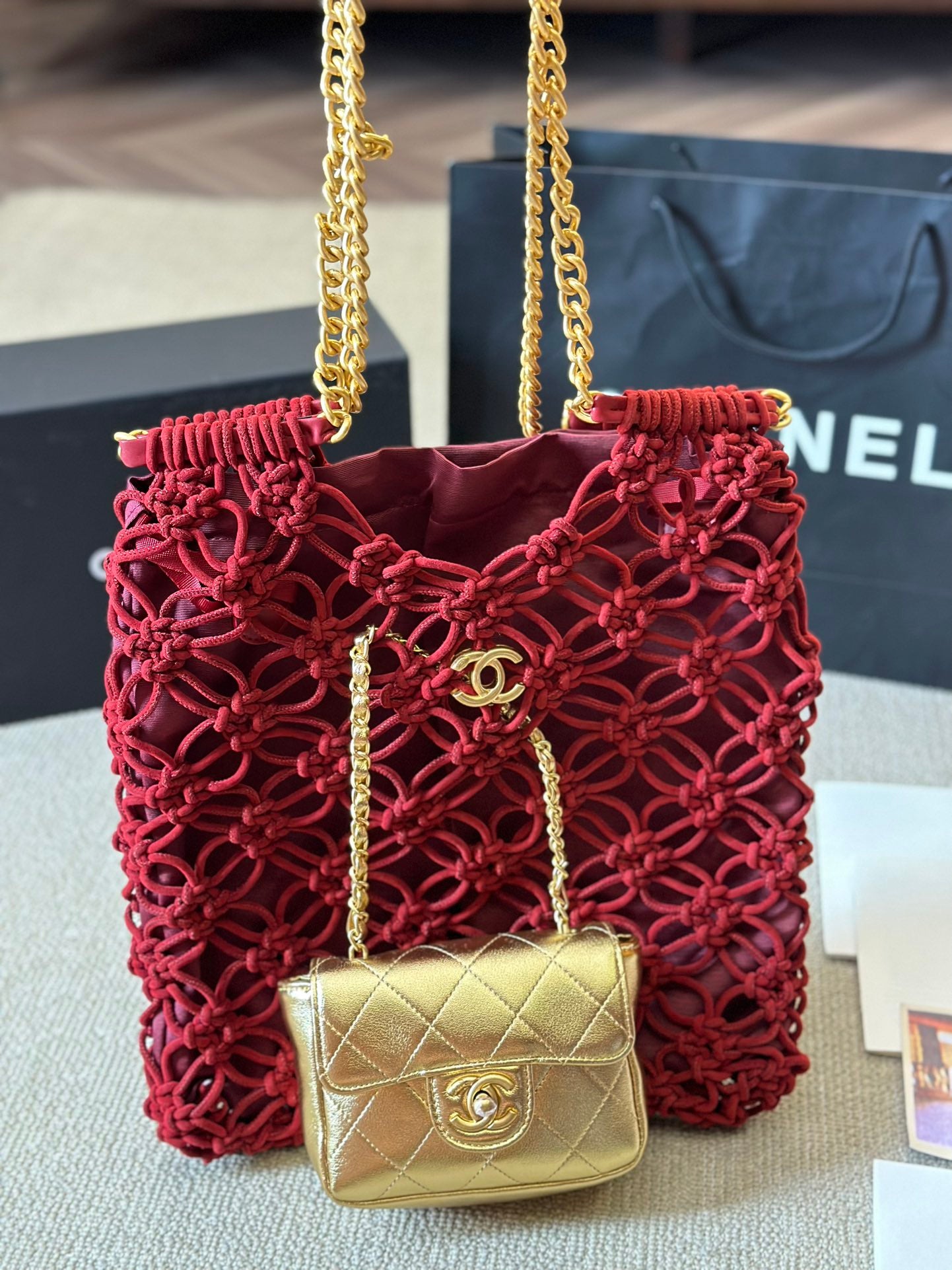 CNL 21A Velvet Net Bag with Letters 0724090401