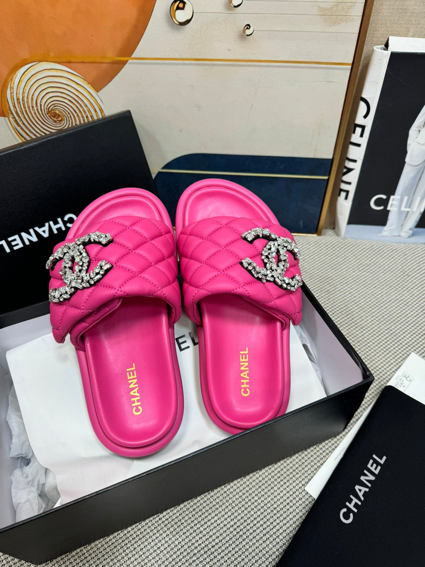 CNL dopamine color thick-soled Velcro women's slippers 0724042705