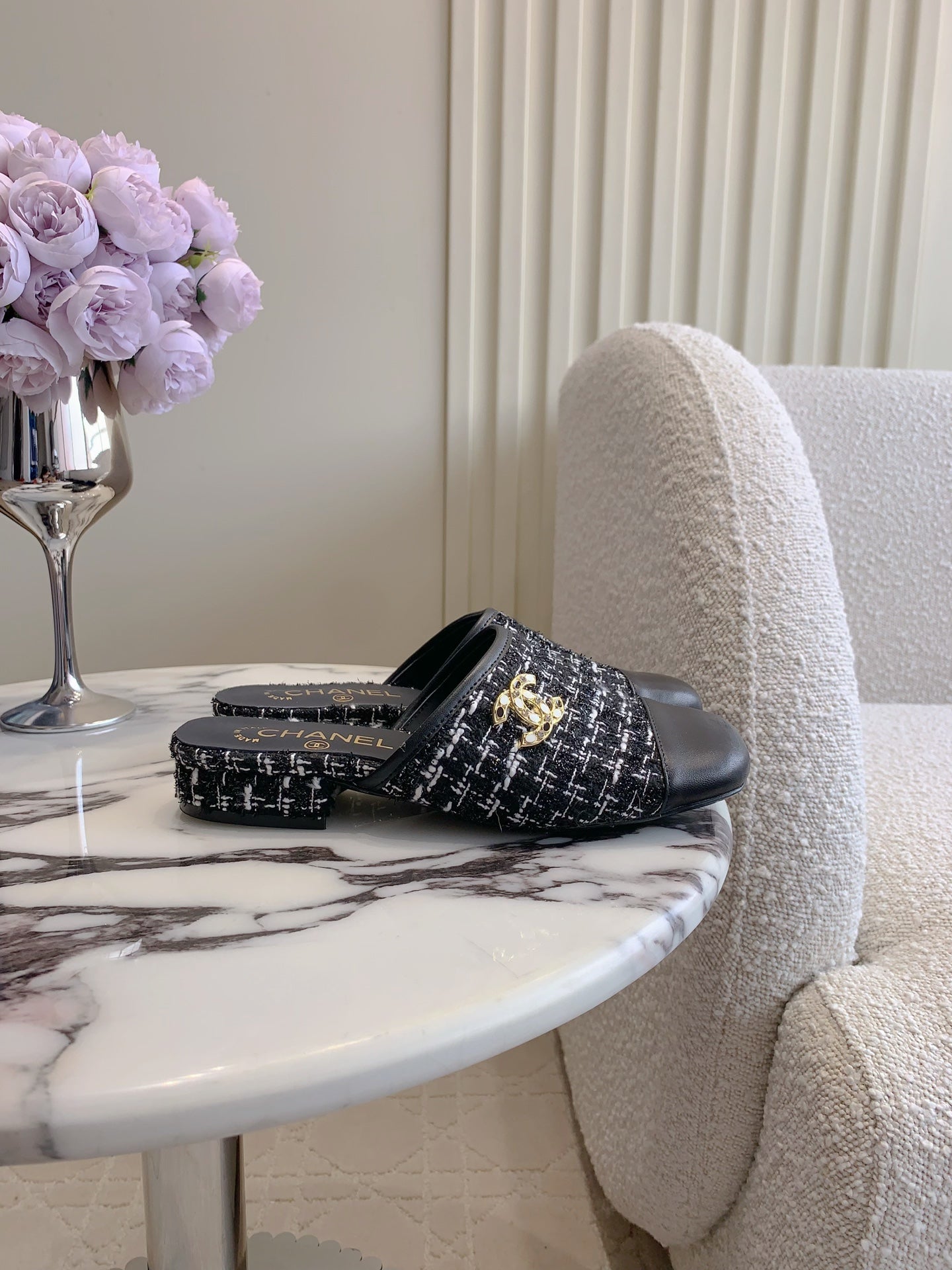 CHA High heel mule slippers (Heel 5.5/2.5CM) 1825022815