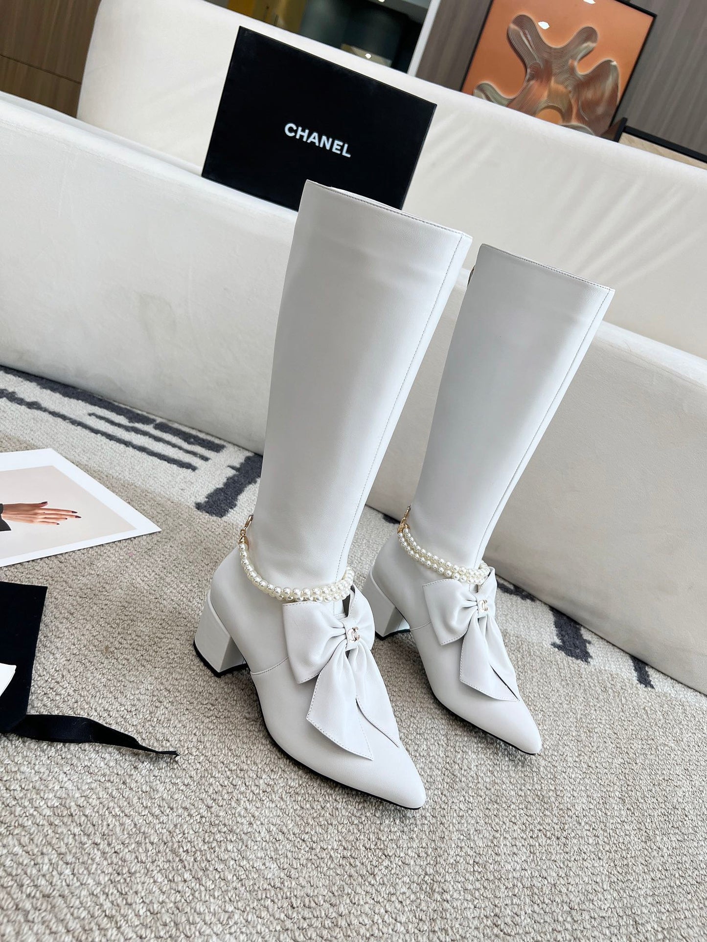 Zipper Pearl Boots 0724090507