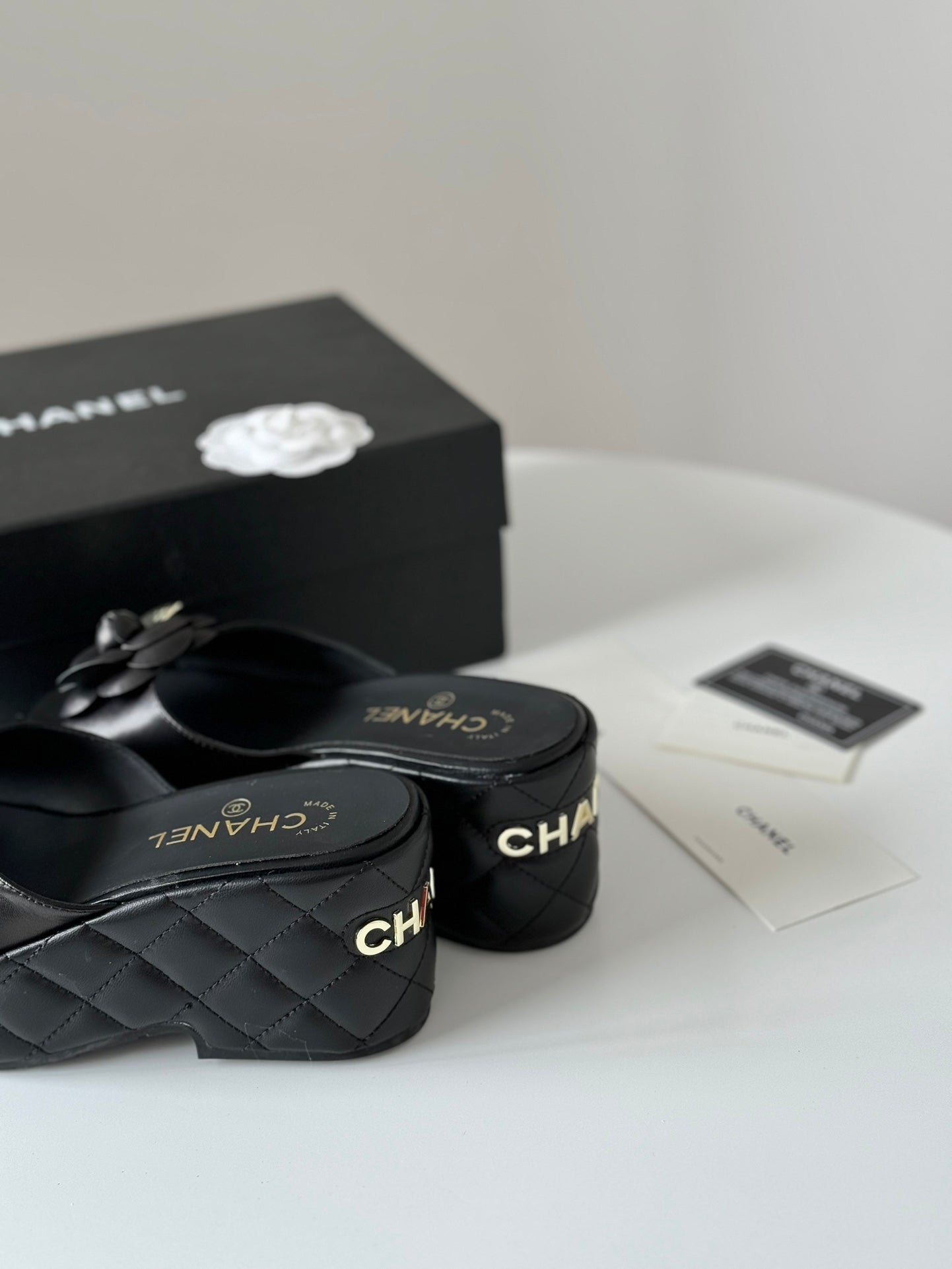 CNL 24SS camellia platform slippers 0724042709