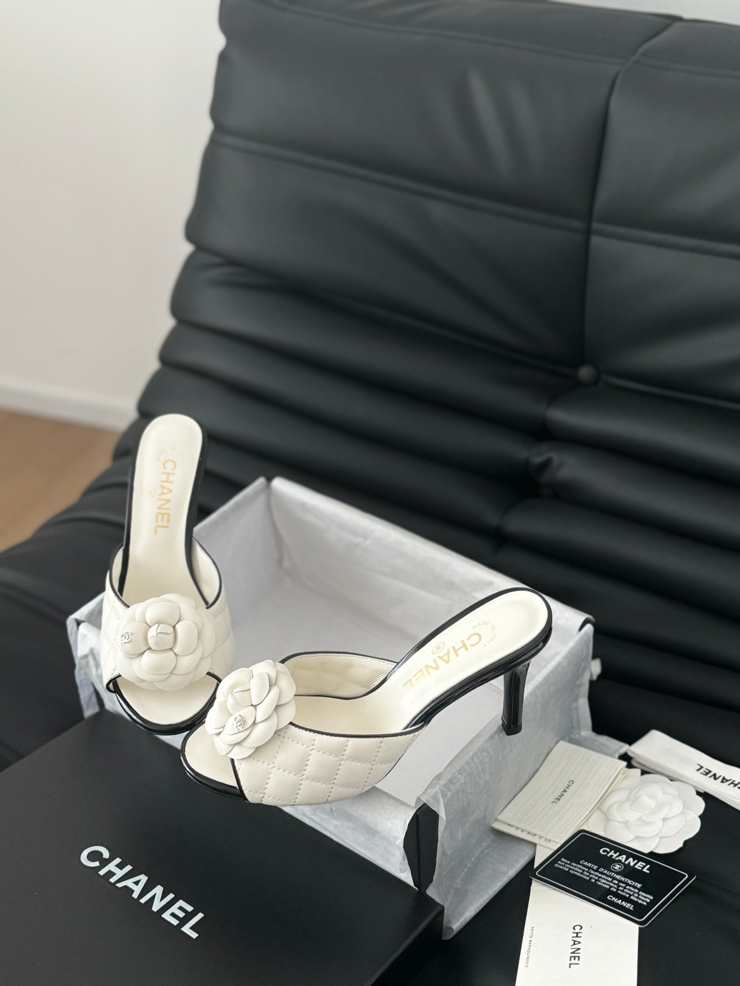 CNL 24SS camellia high heel slippers 0724042708