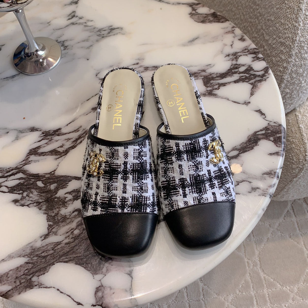 CHA High heel mule slippers (Heel 5.5/2.5CM) 1825022815