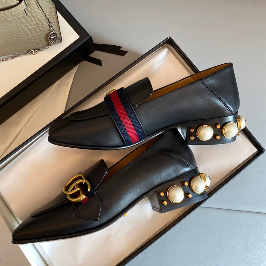 G Classic pearl heel loafers 1824070204