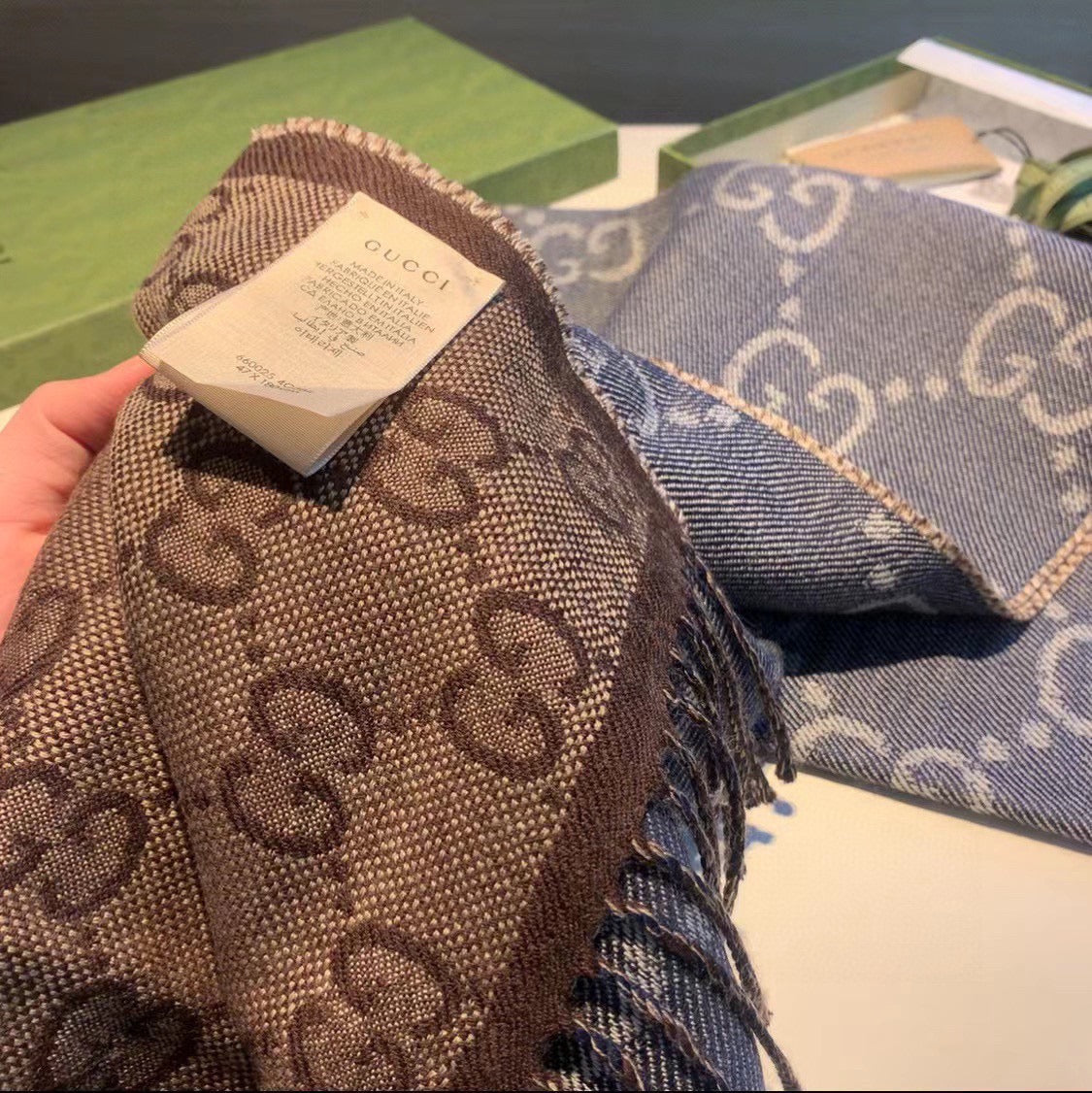 Two-color wool scarf  XC1823111501