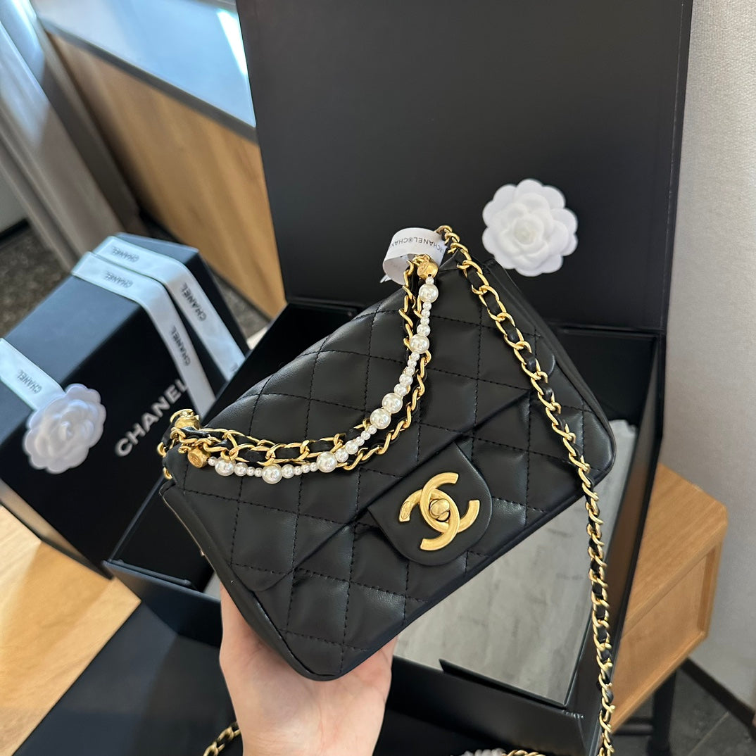 Cute pearl square fat bag 1824032204