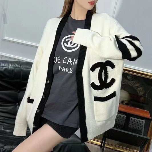 Versatile Knitted Embroidered Cardigan 1024093027