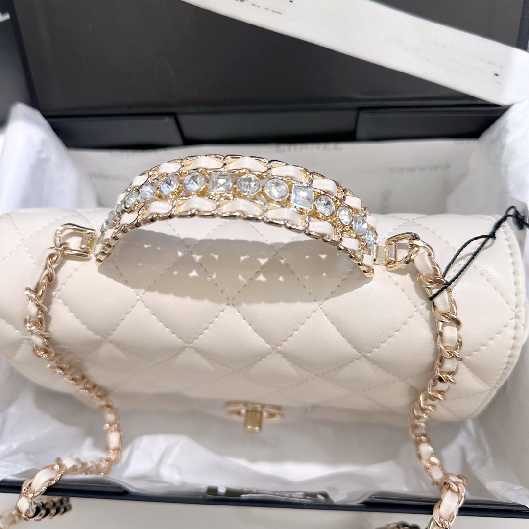 23A metal full diamond handle miniCF metal buckle bag XC16070604