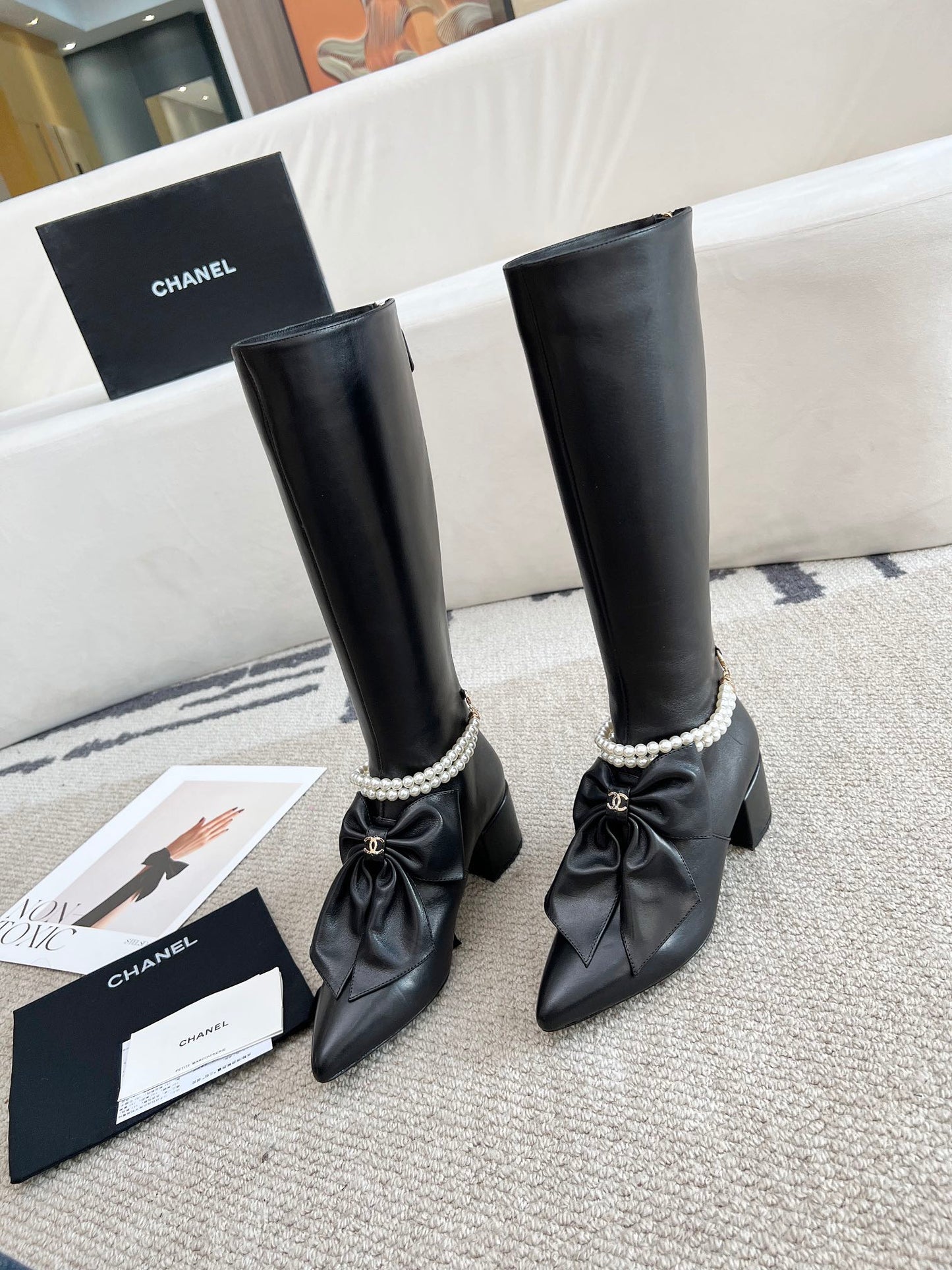 Zipper Pearl Boots 0724090507