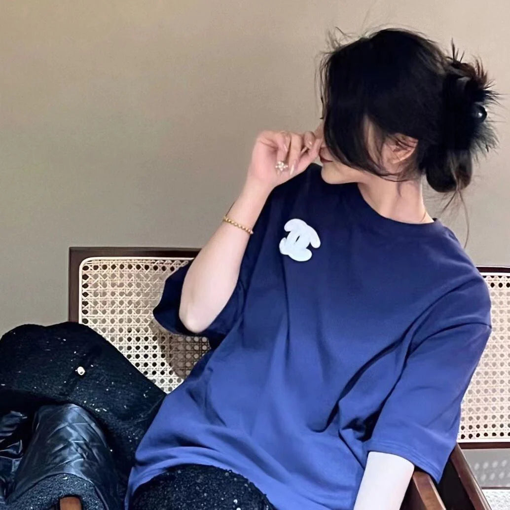 Couple's Towel Embroidered Versatile Half-Sleeve 1024032908