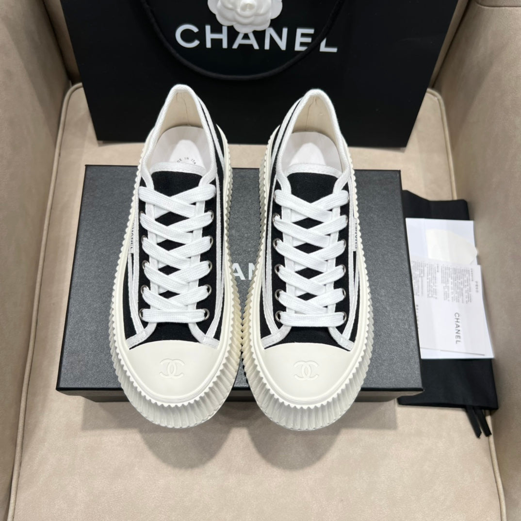 CNL Vintage 2024 Autumn and Winter New Style Canvas Thick-soled Sneakers 1824071604