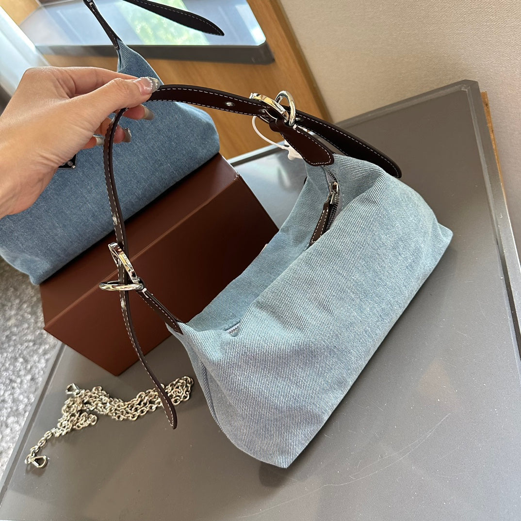 Classic underarm denim bag 1824050302