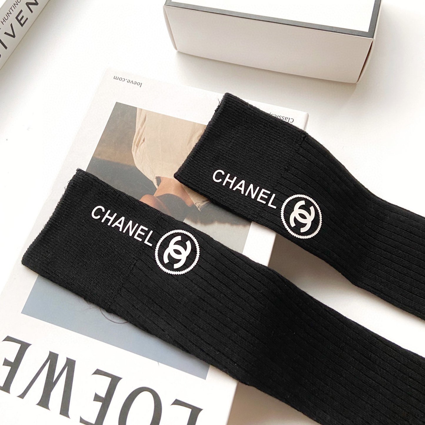 Double needle knitted three-dimensional silicone classic letters Long socks Calf socks XC1823082503