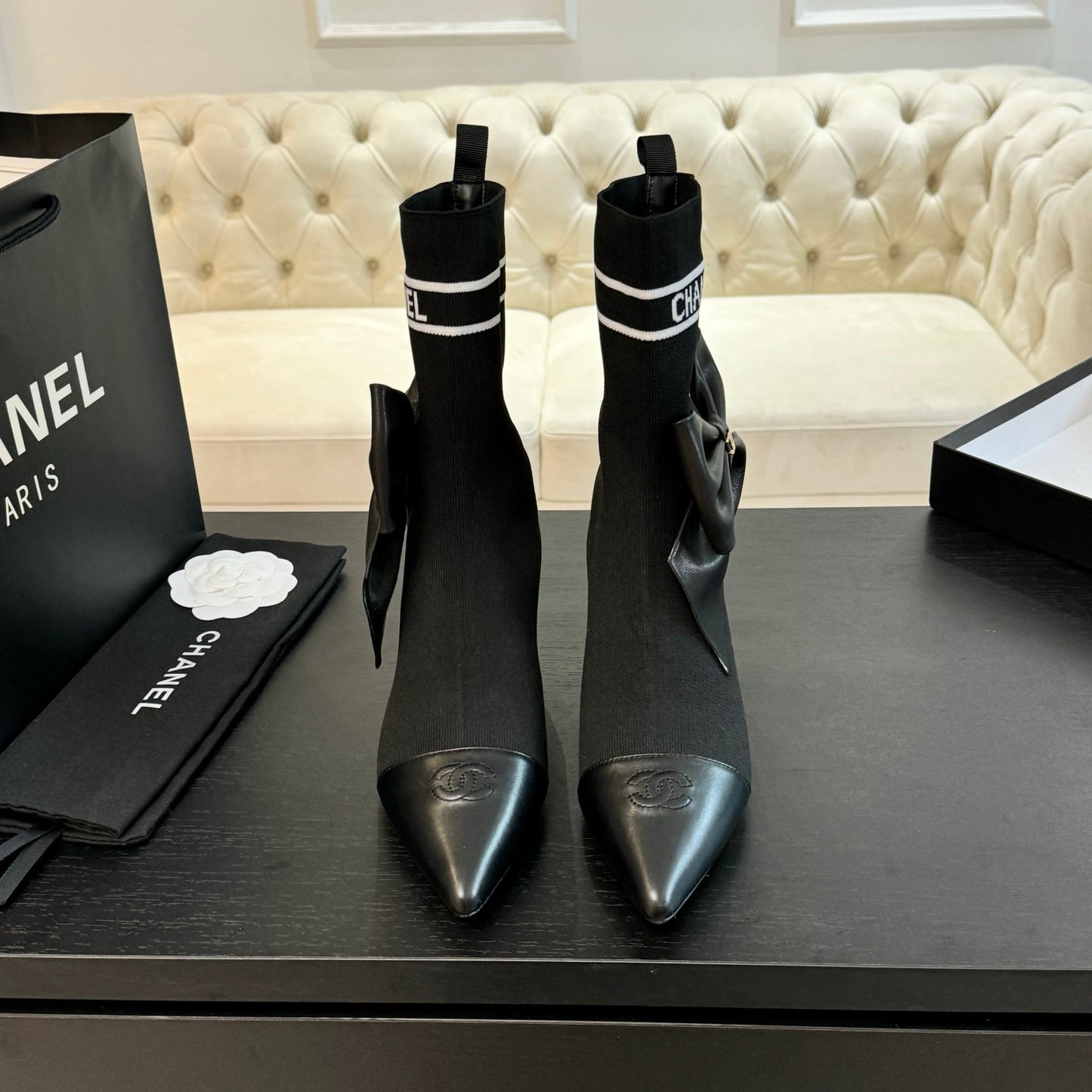 CNL Fashion Knitted High Heel Sock Boots 0724102303