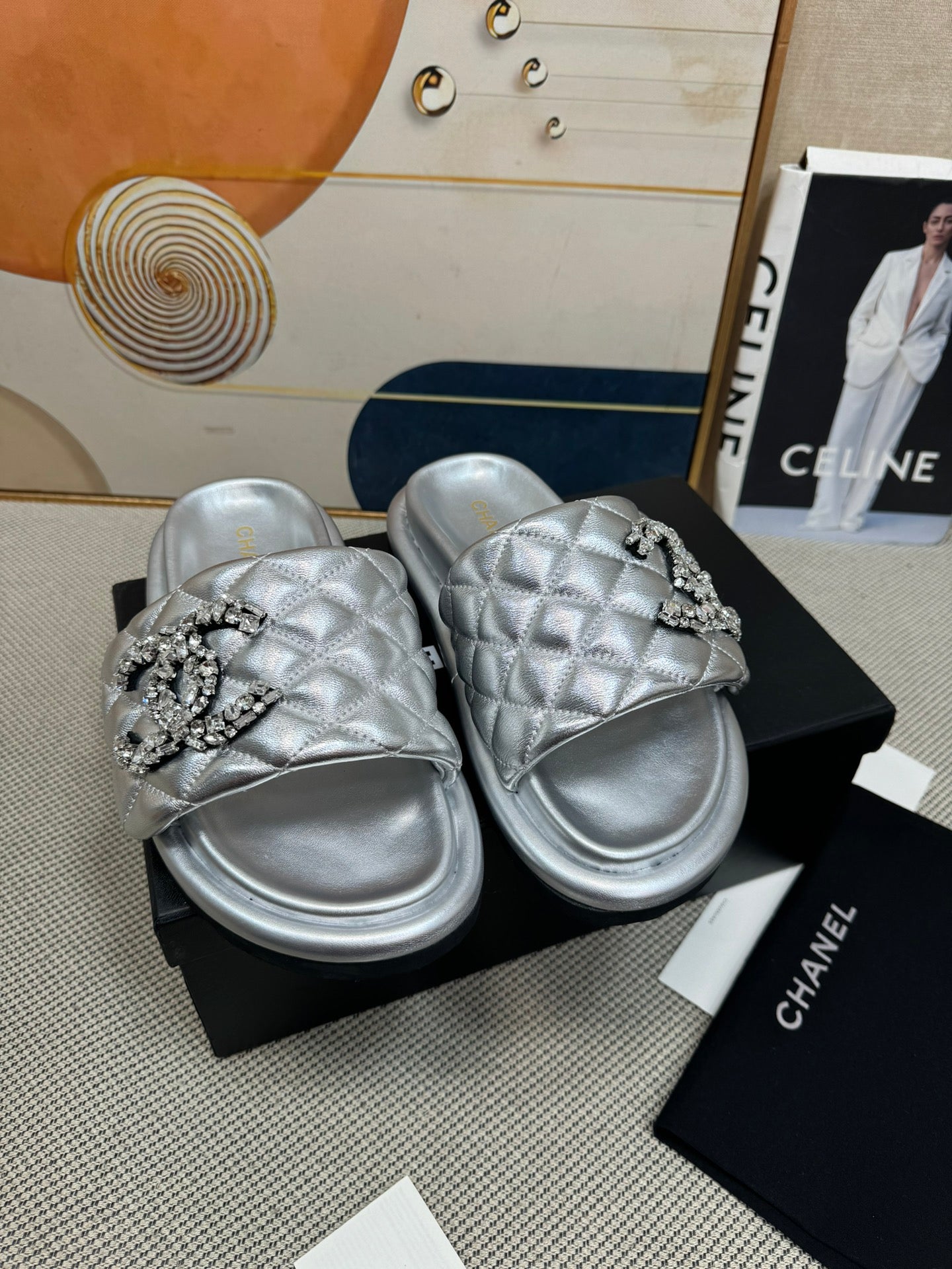 CNL dopamine color thick-soled Velcro women's slippers 0724042705