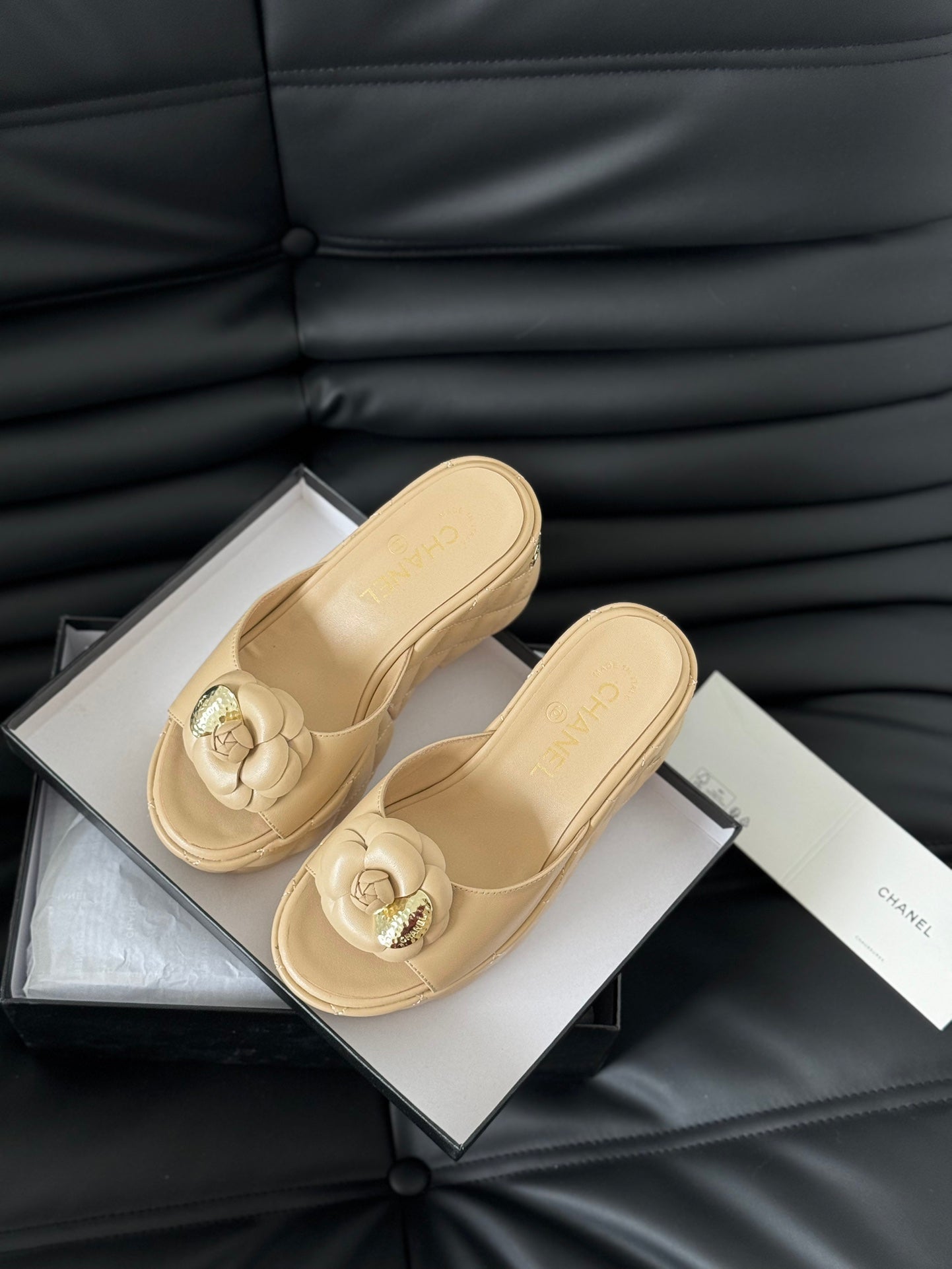 CNL 24SS camellia platform slippers 0724042709