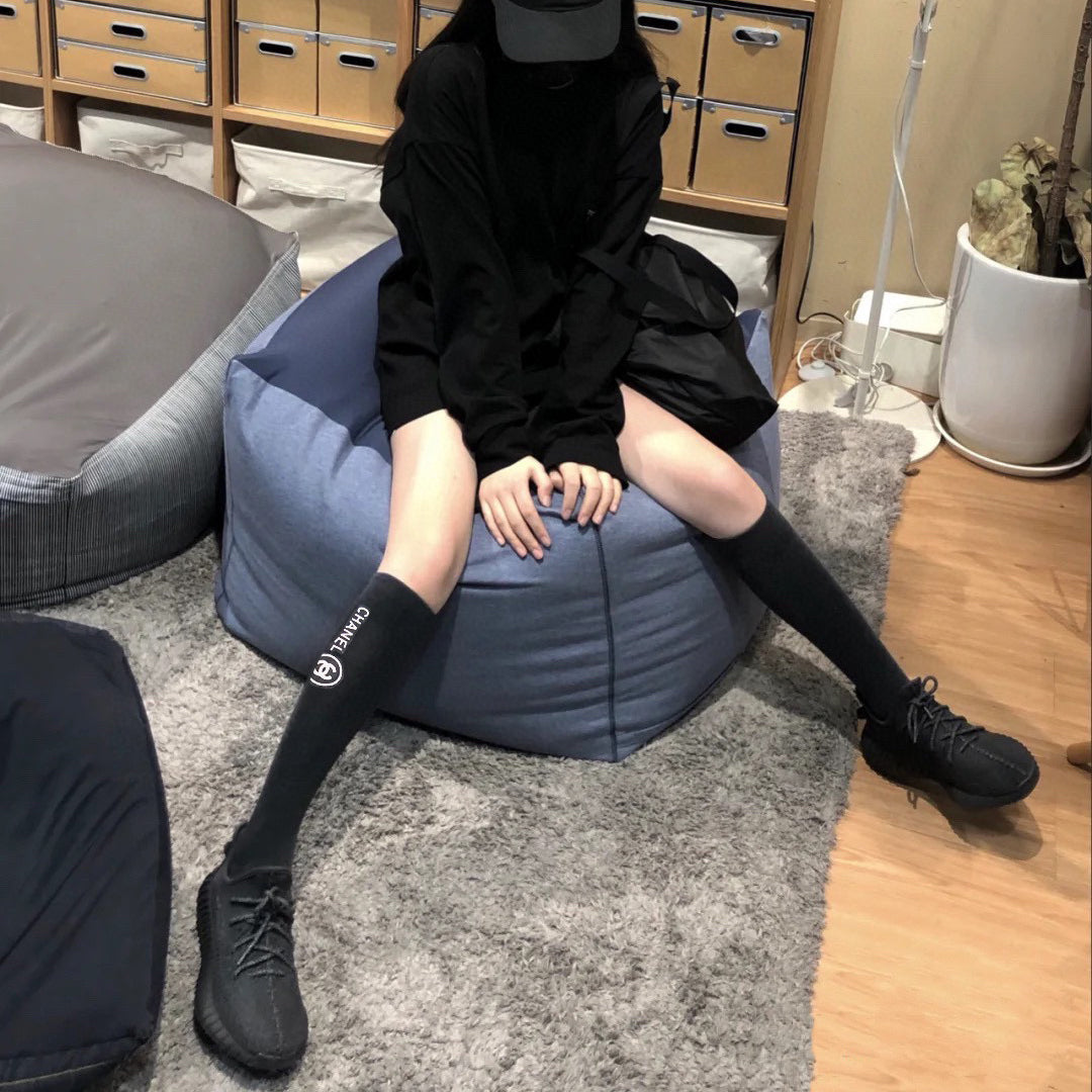 Double needle knitted three-dimensional silicone classic letters Long socks Calf socks XC1823082503