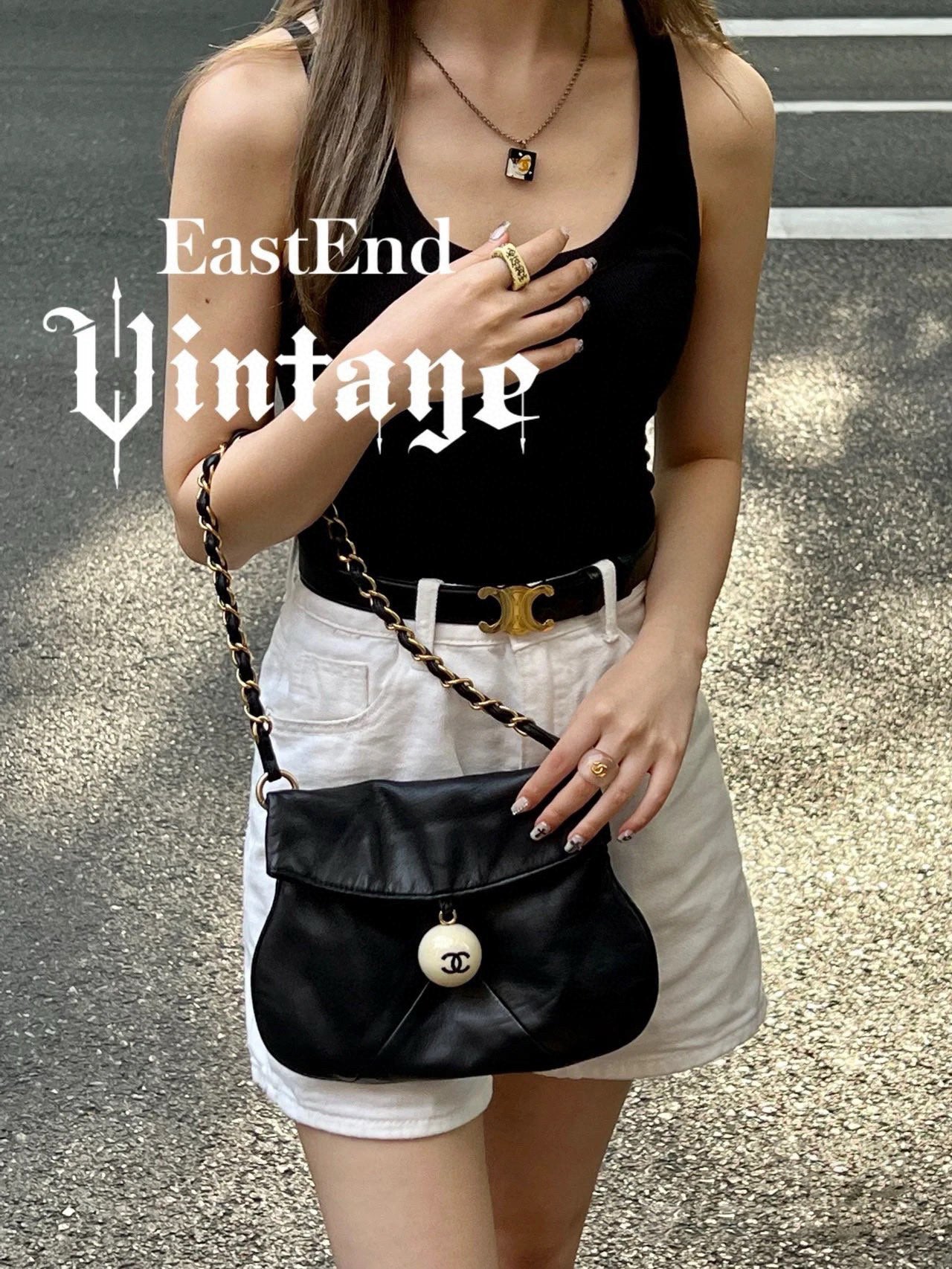 Vintage chocolate ball chain hobo bag 1824040706