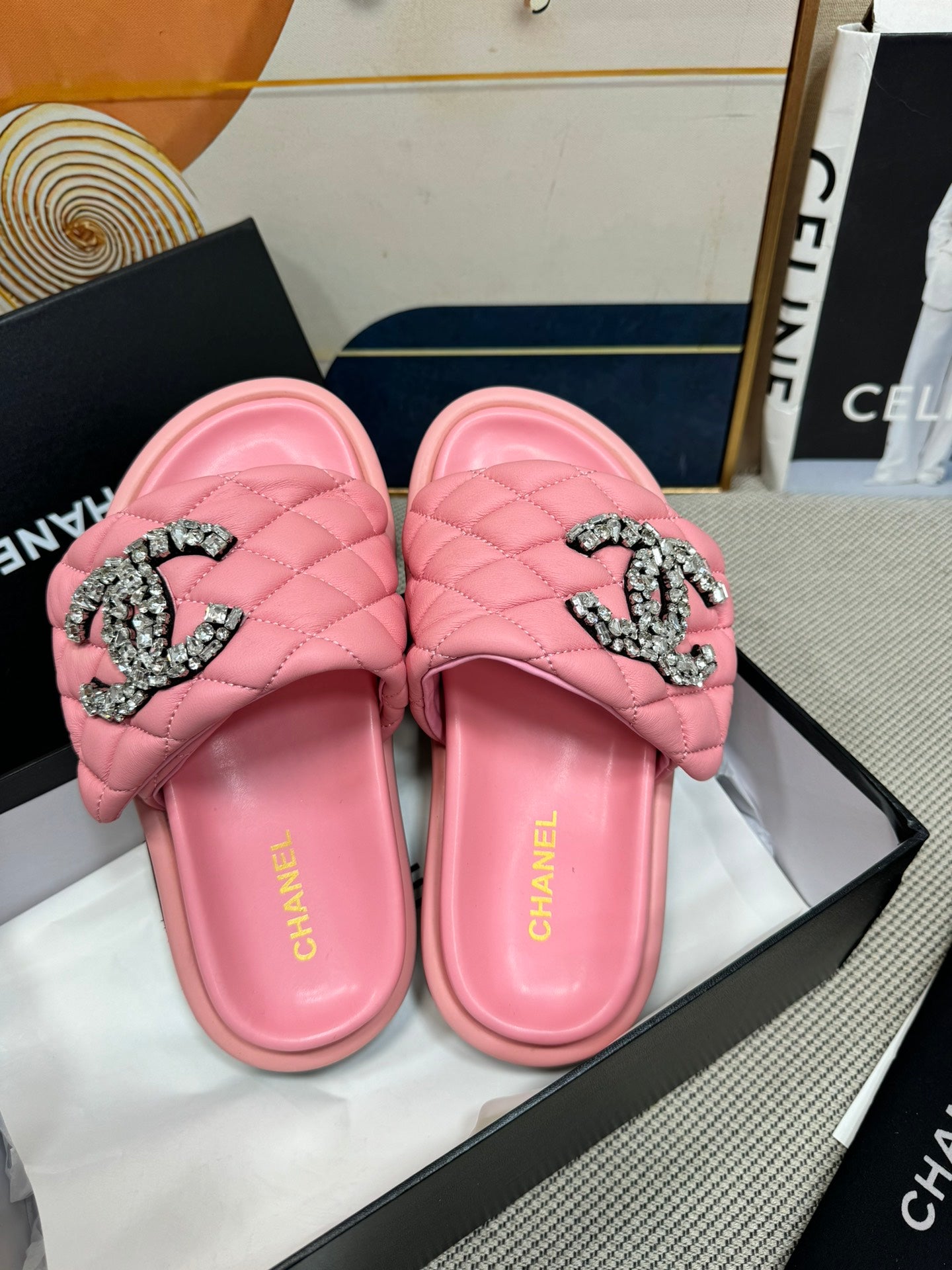 CNL dopamine color thick-soled Velcro women's slippers 0724042705