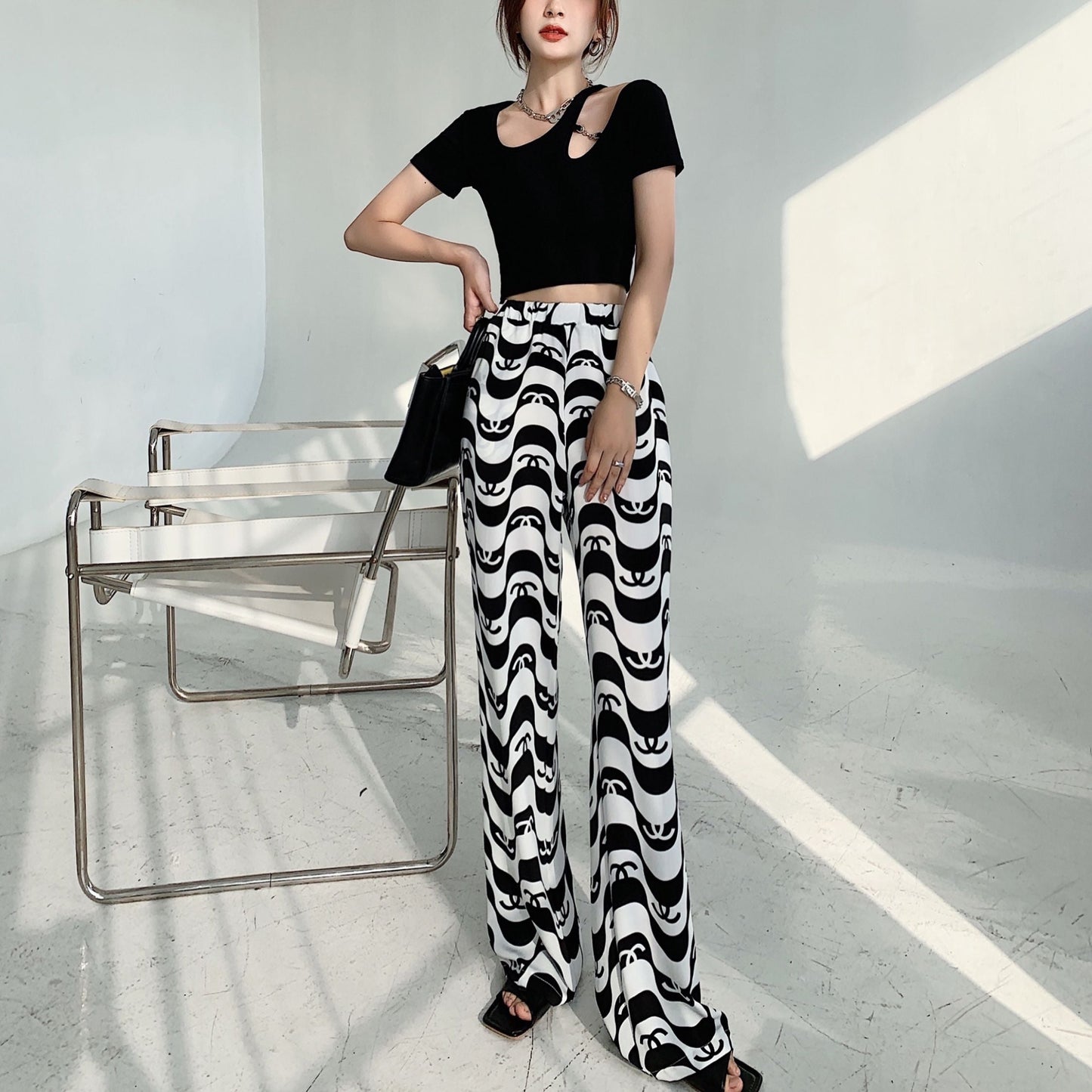 Fashion Printed Casual Wide Leg Pants PD1023080806