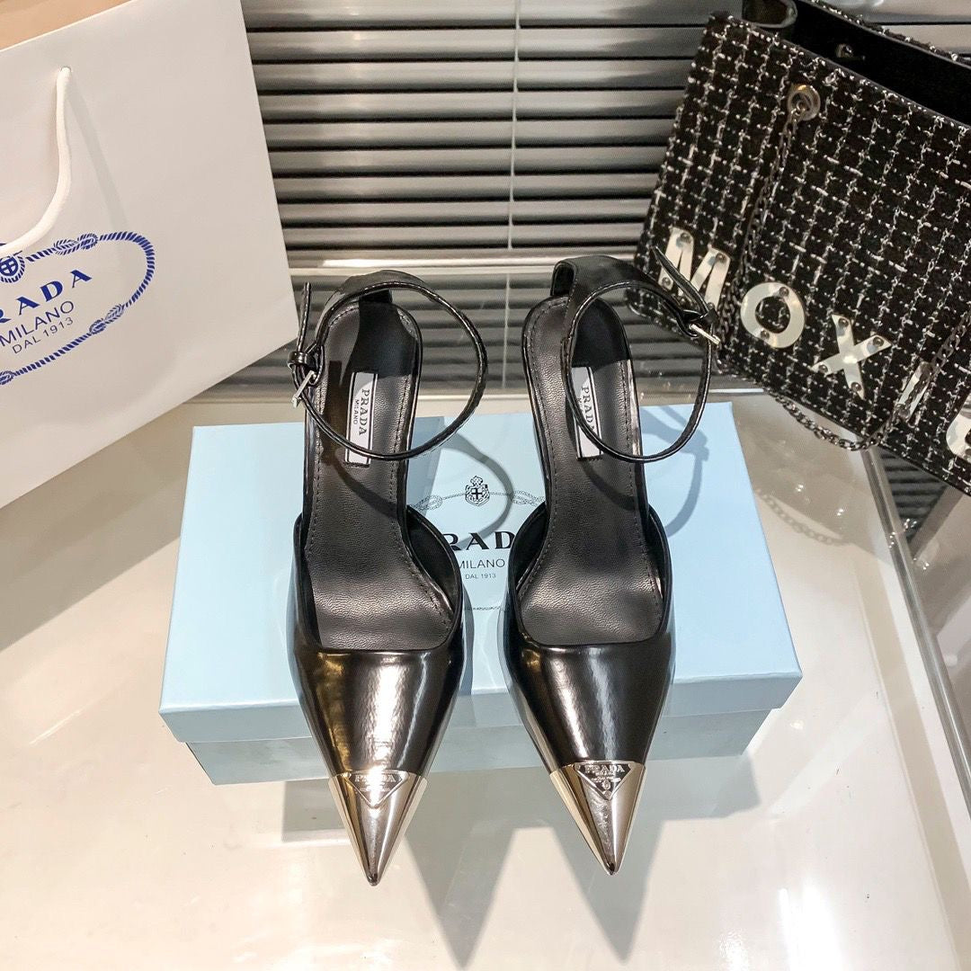 PD fashionable and versatile metal pointed-toe high heels 1824051701