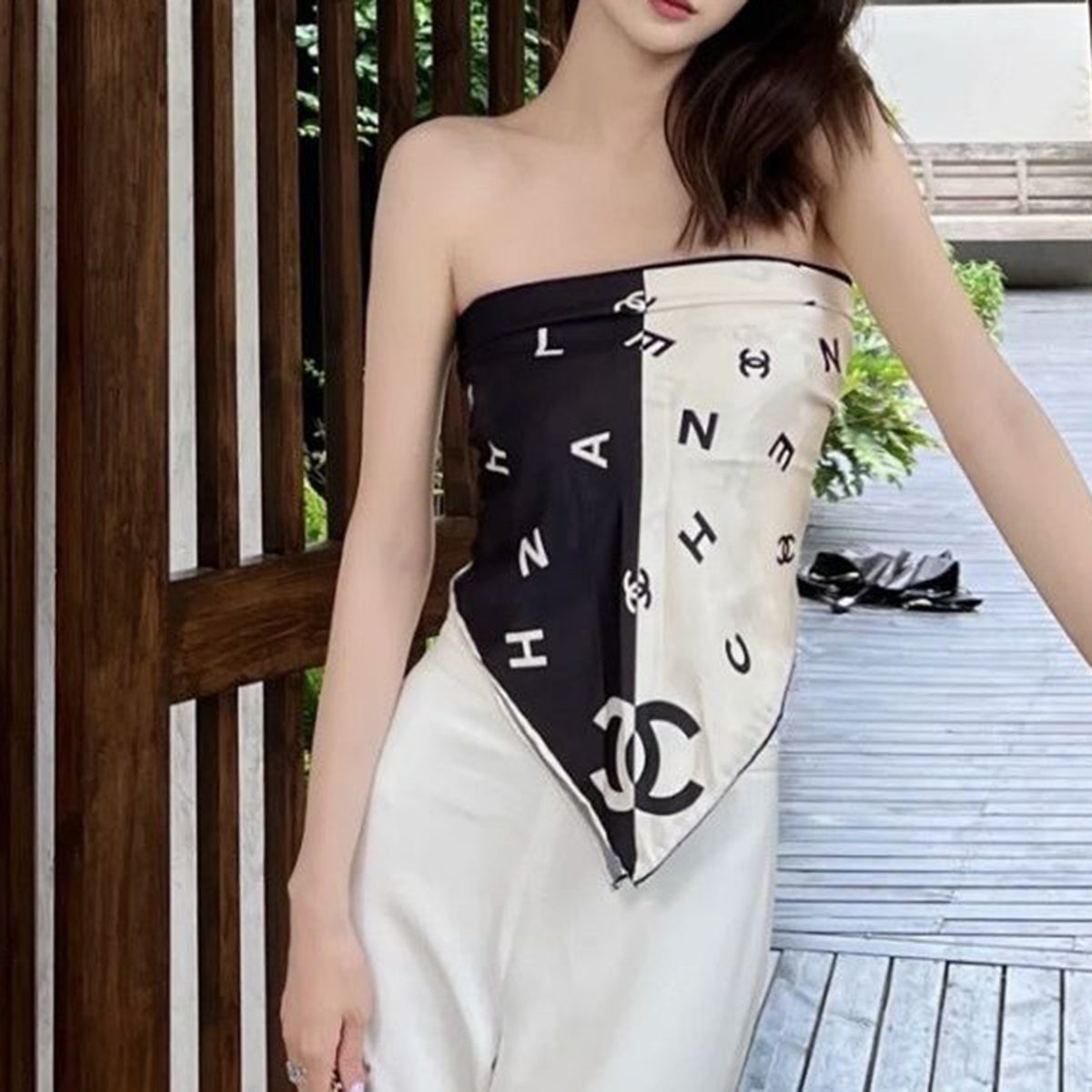 Women's inner tube top silk scarf PD10041309