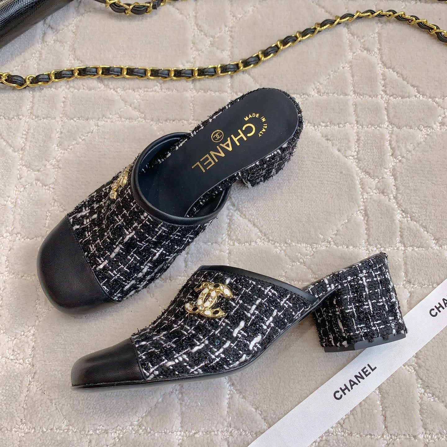 CHA High heel mule slippers (Heel 5.5/2.5CM) 1825022815