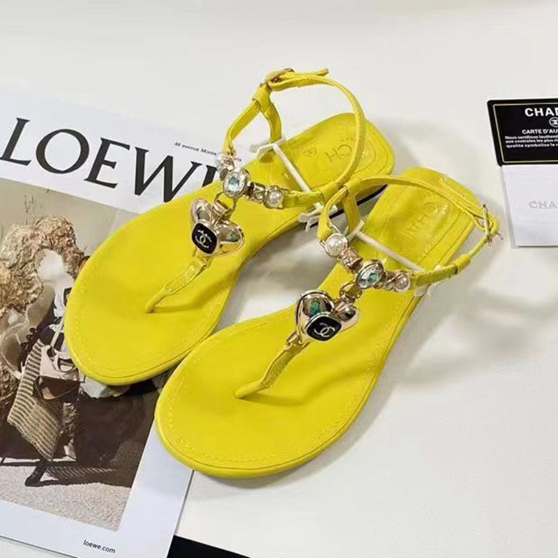 Fashion all-match camellia heart buckle sandals PD1023071720