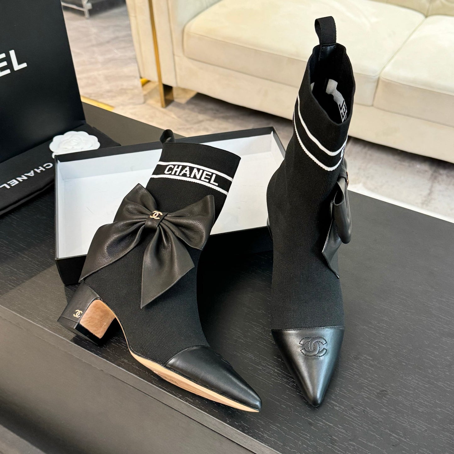 CNL Fashion Knitted High Heel Sock Boots 0724102303