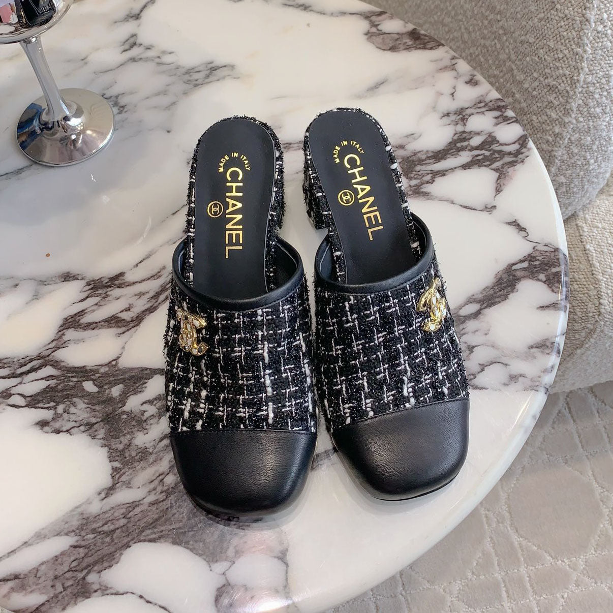 CHA High heel mule slippers (Heel 5.5/2.5CM) 1825022815