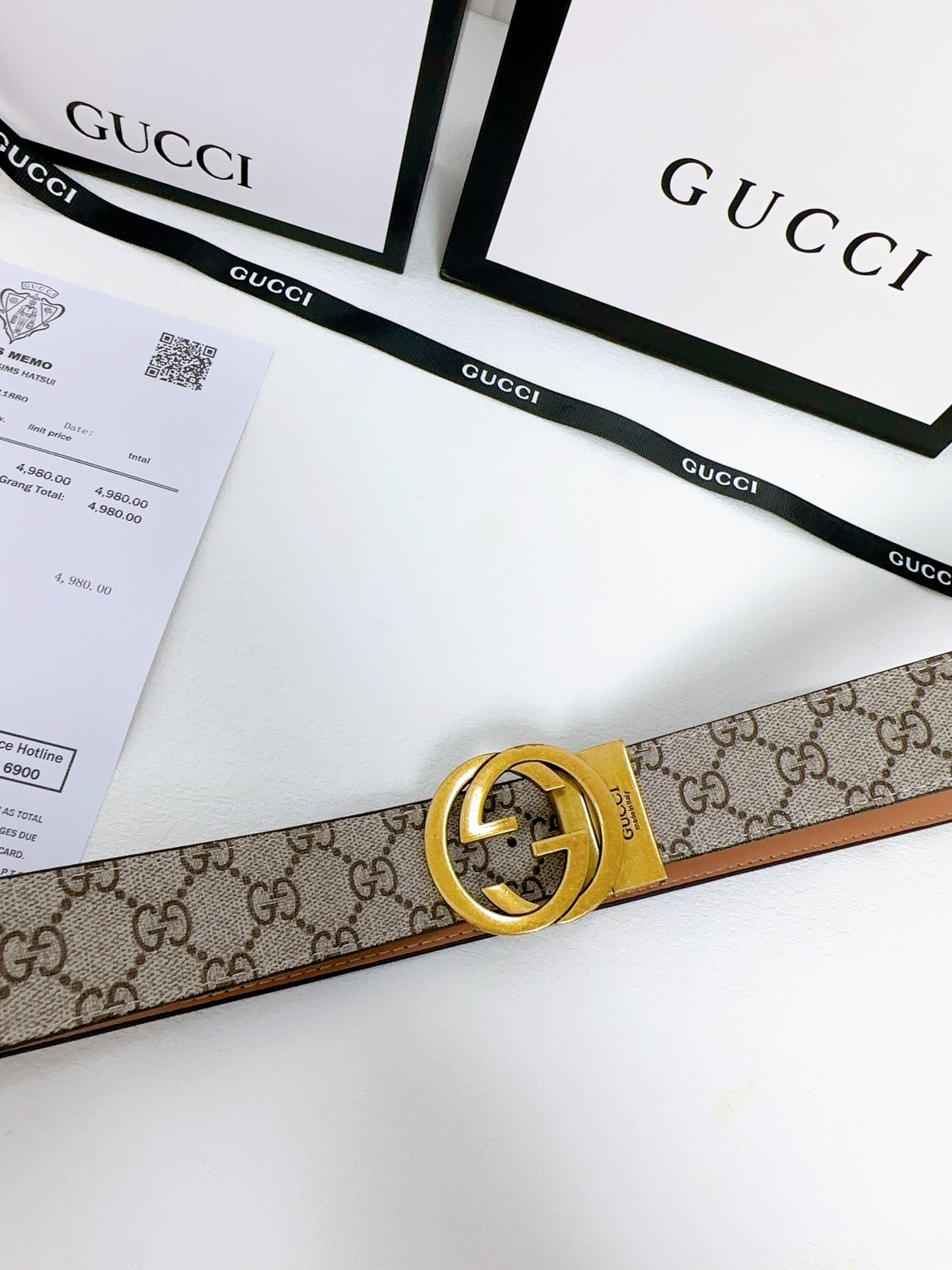 Presbyopic Bronze Double G Belt XC0823101303