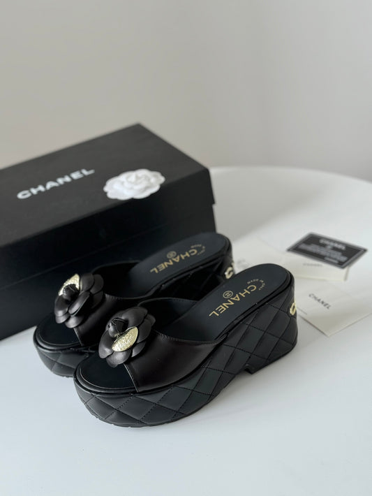 CNL 24SS camellia platform slippers 0724042709