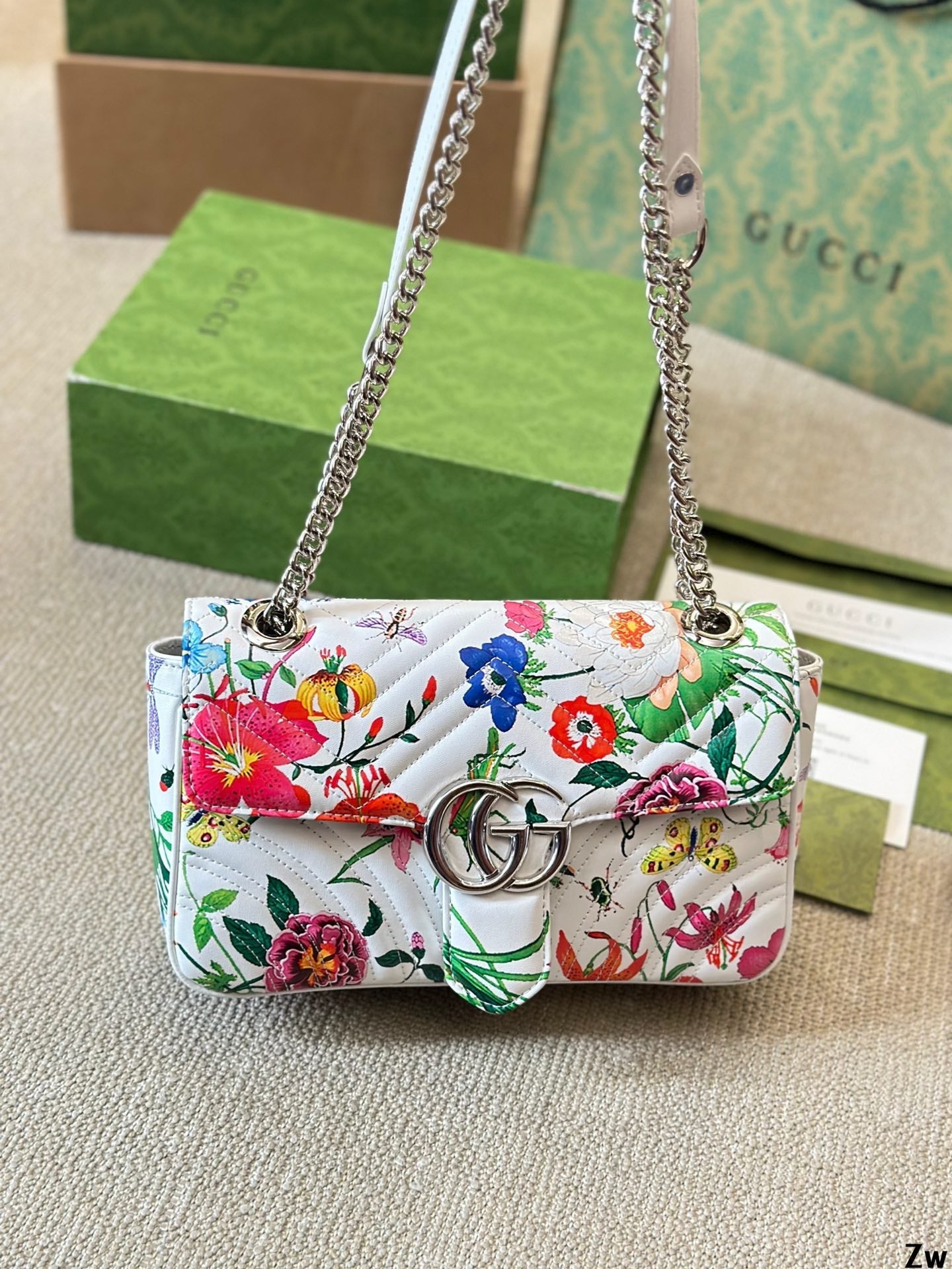 GG floral print shoulder bag 0724090402