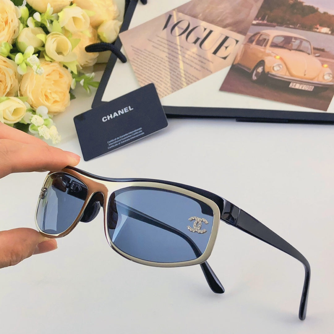 24 New Retro Silver Curved Outdoor Sports Sunglasses for Men and Women 1824042402