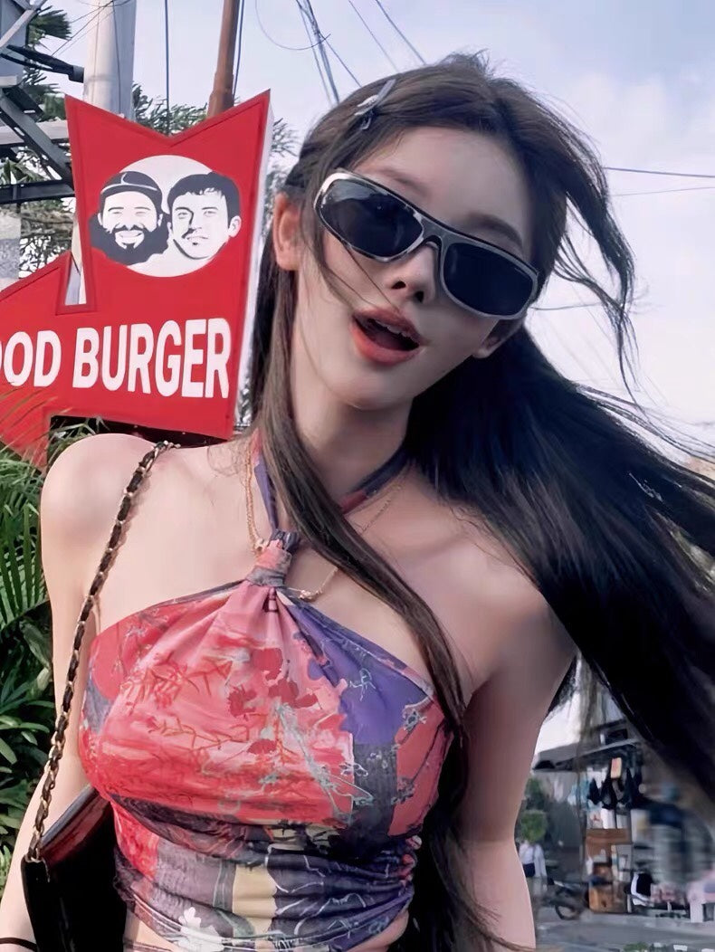 24 New Retro Silver Curved Outdoor Sports Sunglasses for Men and Women 1824042402