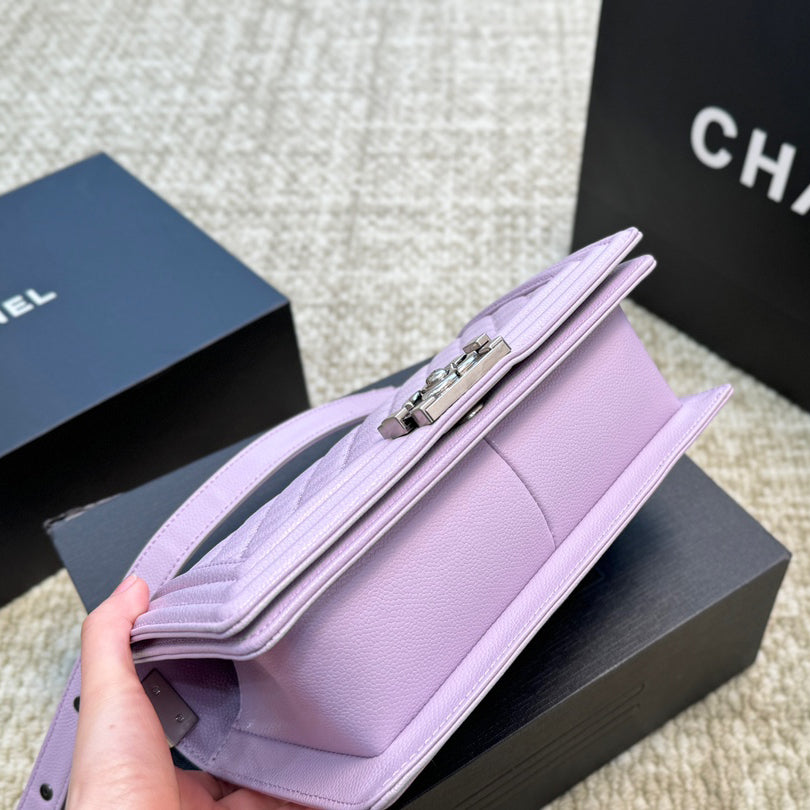 Quilted Caviar Silver Lock Bag 1824050305