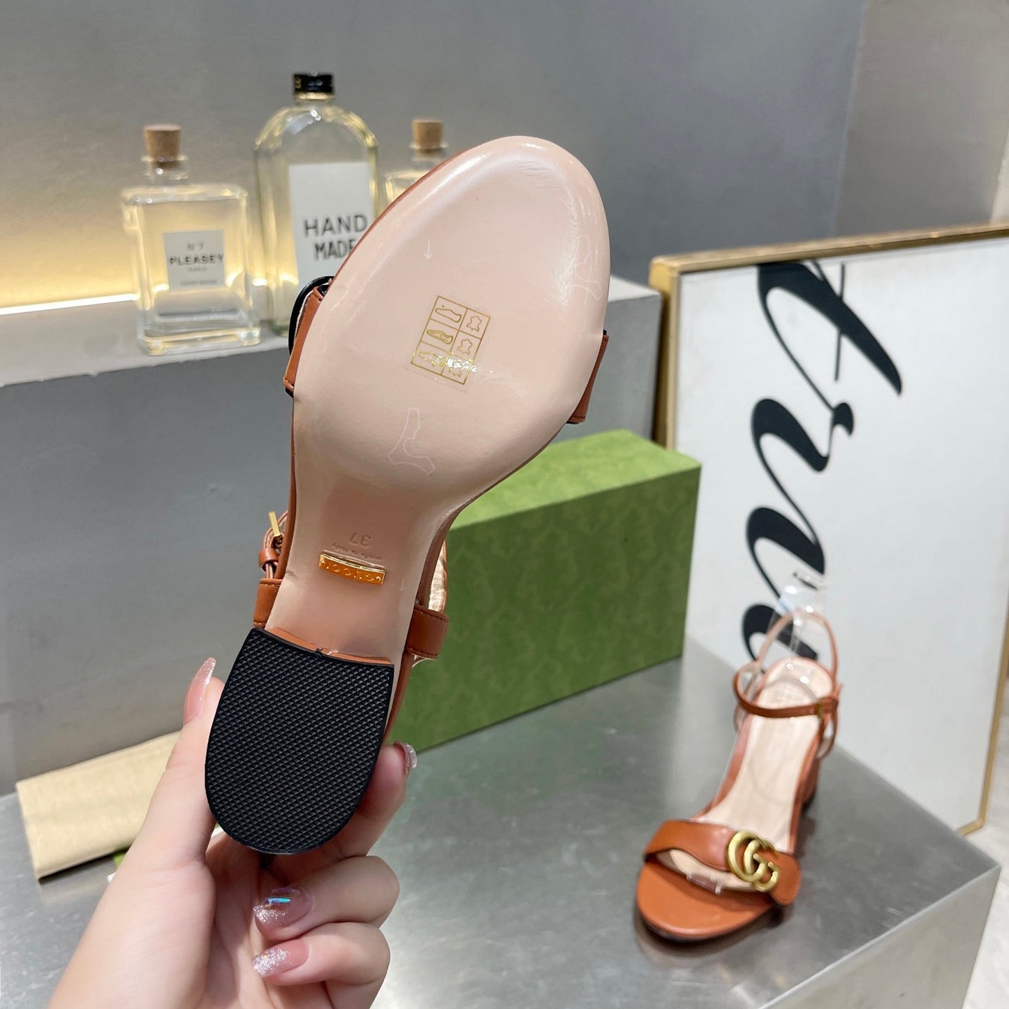 Classic G Logo 7cm 10.5cm high heel sandals XC16060701