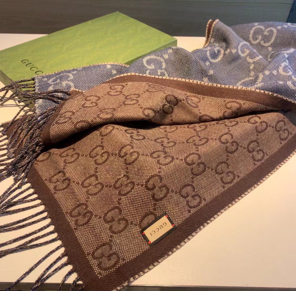 Two-color wool scarf  XC1823111501