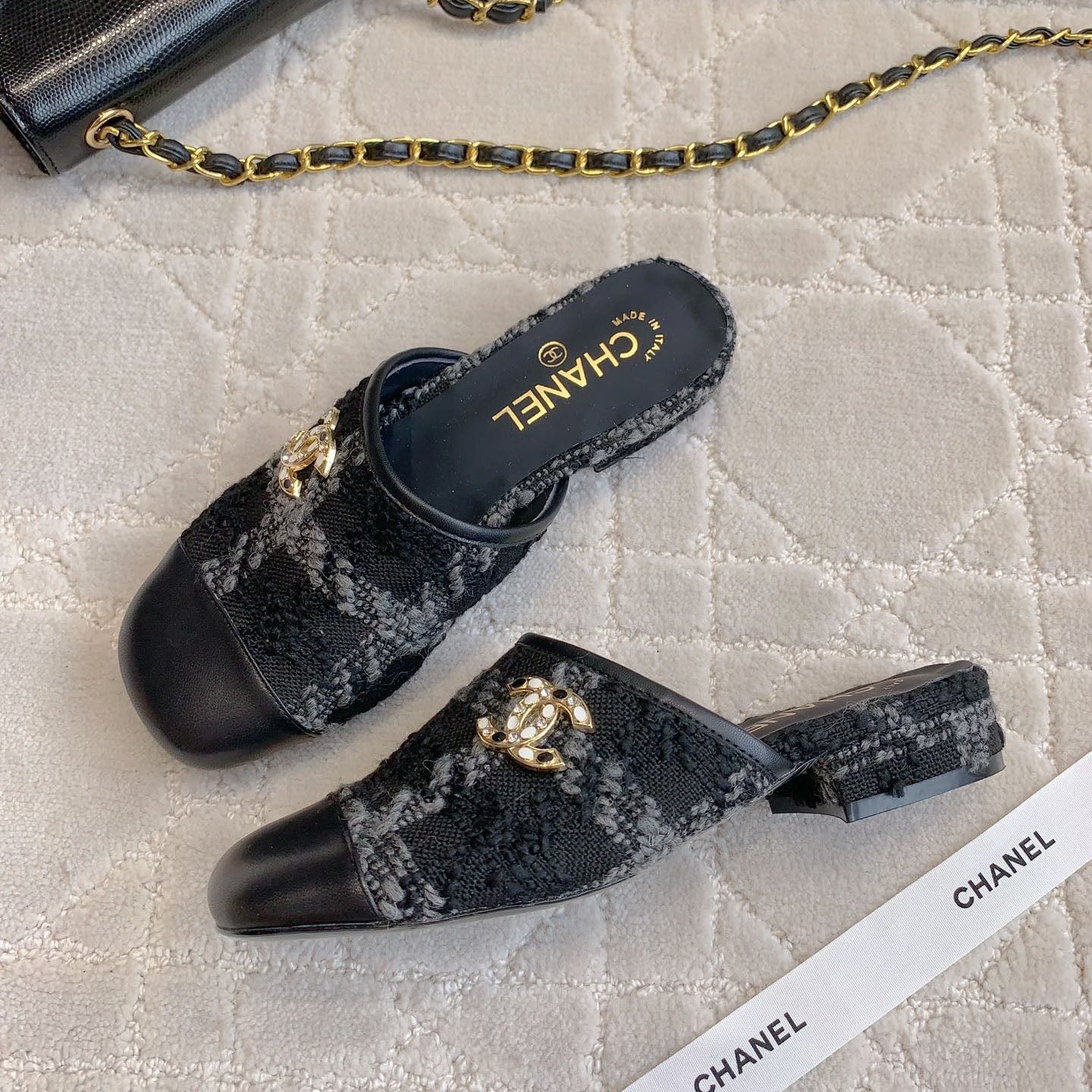 CHA High heel mule slippers (Heel 5.5/2.5CM) 1825022815